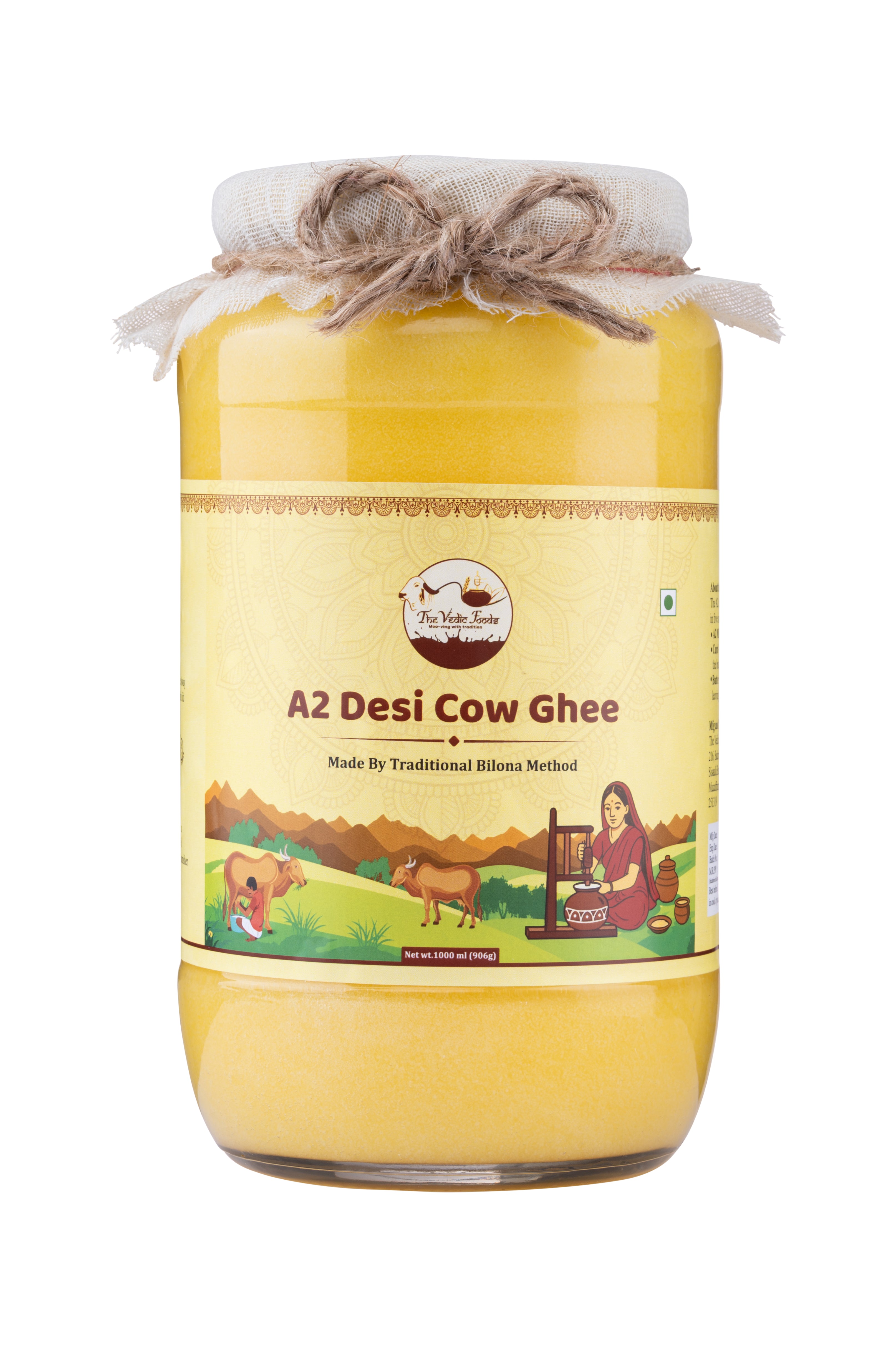 A2 Desi Cow Ghee | Traditional Bilona Method | Pure, Natural and Lab tested Ghee (1 L)