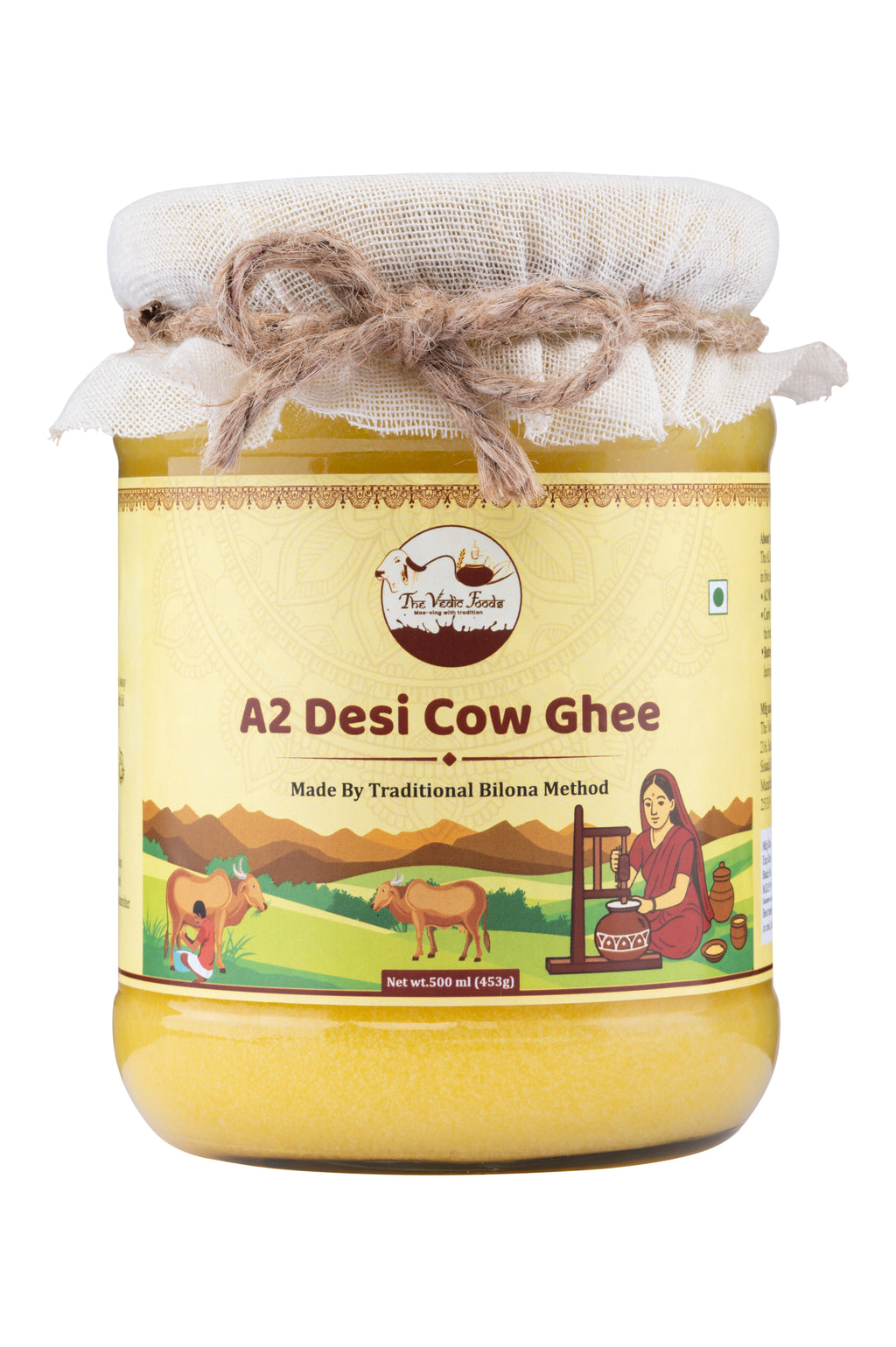 A2 Desi Cow Ghee | Traditional Bilona Method | Pure, Natural and Lab tested Ghee (500 ml)
